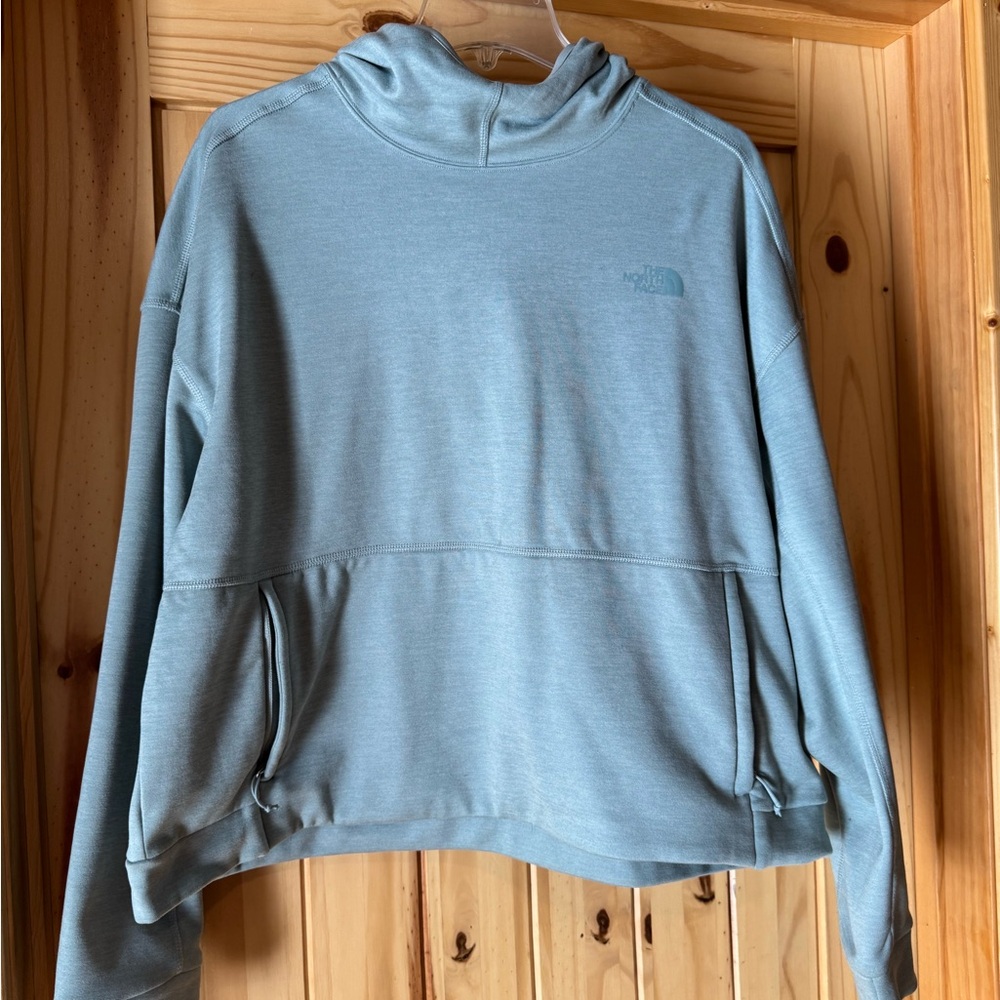 The North Face Women's Light Blue Cowl Hoodie Sweatshirt